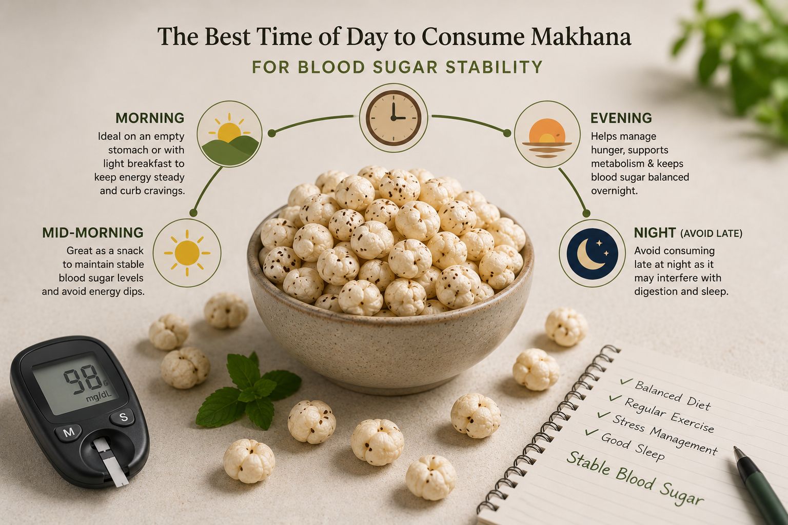 The Best Time of Day to Consume Makhana for Blood Sugar Stability