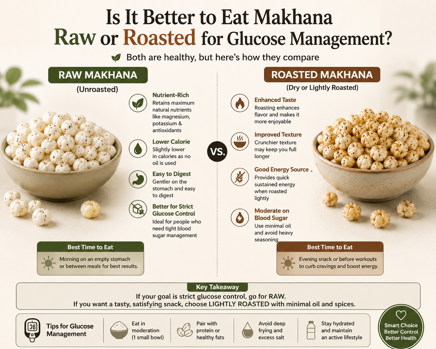 Is It Better to Eat Makhana Raw or Roasted for Glucose Management?