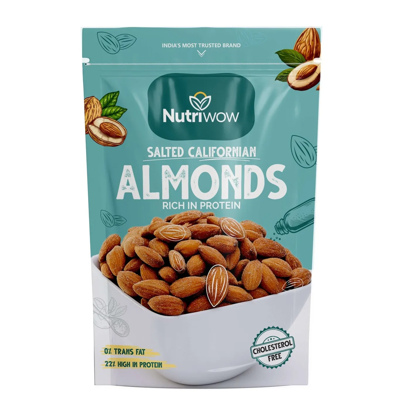 Nutriwow Premium Classic Roasted & Salted Almonds | Badam 200g