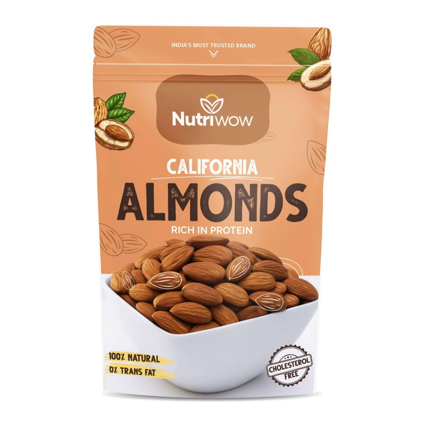 Nutriwow Premium Whole California Almonds | Badam 200g